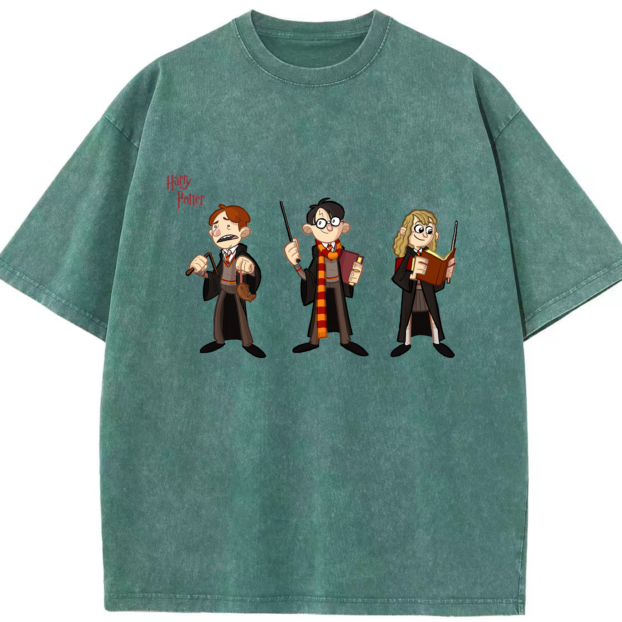 （画像用） Harry Potter ハリー・ポッターシリーズ 綿100% ヴィンテージ風 半袖Tシャツ（フロントプリント）